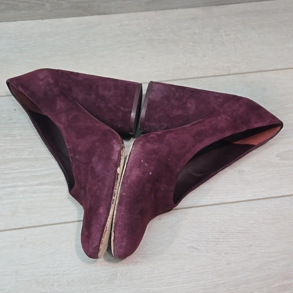 Tory Burch Womens Lucia Suede Heels wine shoes sz 8M